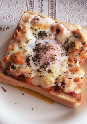 簡単!半熟卵とキムチーズトースト-レシピのメイン写真