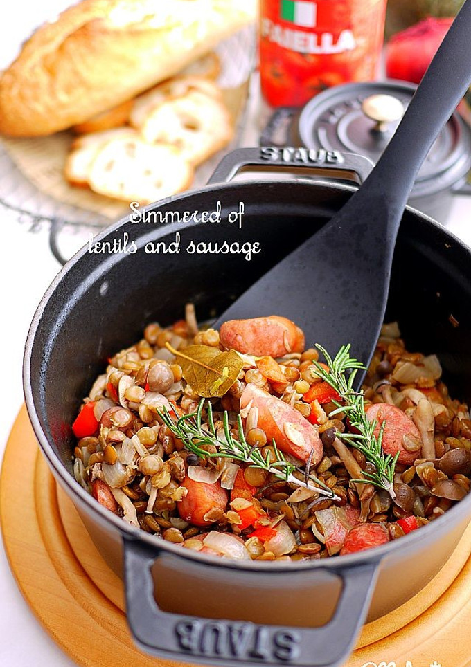 レンズ豆とソーセージの煮込み＊STAUB-レシピのメイン写真