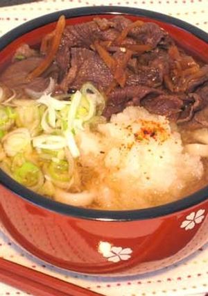 牛肉のすき煮うどん　佃煮生姜入り-レシピのメイン写真