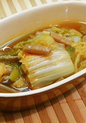 白菜とぜんまいのピリ辛スープ-レシピのメイン写真