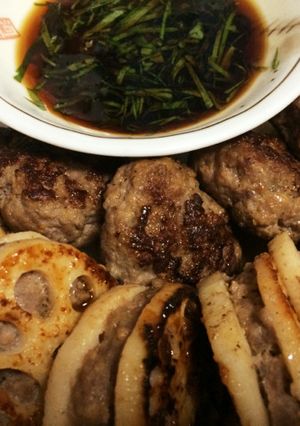簡単！れんこんはさみハンバーグ-レシピのメイン写真