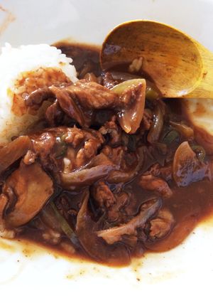 豚生姜焼きが、ビーフストロガノフもどき-レシピのメイン写真