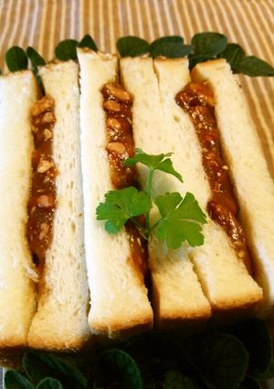 食パンdeサンドイッチ！ピーナツみそ♪-レシピのメイン写真