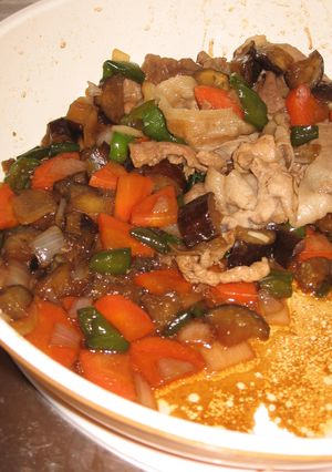 茄子と人参と豚肉の照り煮-レシピのメイン写真