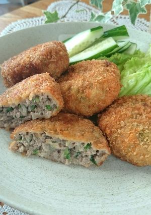 簡単夕食・肉料理★白菜入りメンチカツ-レシピのメイン写真