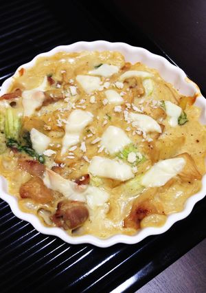 鶏とキノコの豆乳グラタンに隠し味噌♪-レシピのメイン写真