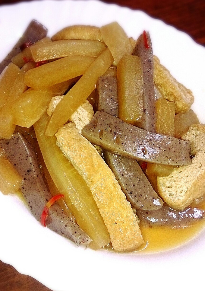 大根とこんにゃくと油揚げの甘辛炒め煮-レシピのメイン写真