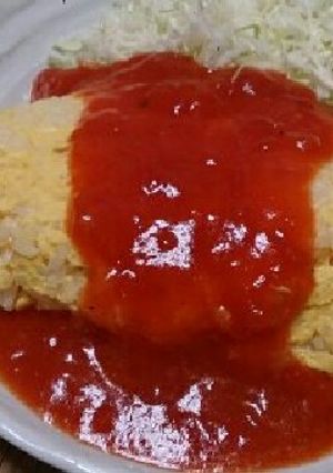 冷ごはんで簡単☆包まない懐かしオムライス-レシピのメイン写真