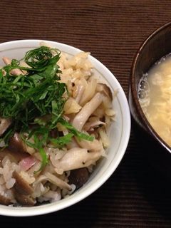 秋刀魚とキノコの炊き込みご飯-レシピのメイン写真