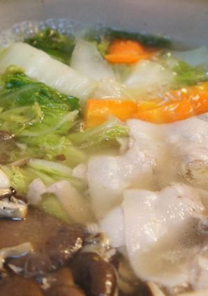 豚バラ肉と平茸の柚子こしょう鍋-レシピのメイン写真