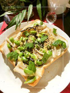 蓮根×枝豆×クリチの塩昆布ゆかりトースト-レシピのメイン写真