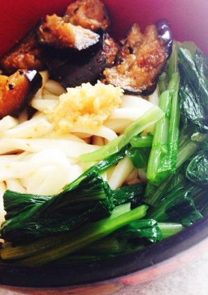 ピリリッ焼き茄子と生姜の冷製うどん-レシピのメイン写真