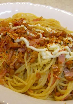 納豆スパゲッティ with マヨ七味♪-レシピのメイン写真