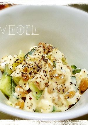 納豆と胡瓜とゆで卵のマヨサラダ♪-レシピのメイン写真