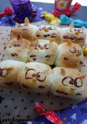ハロウィン☆ふくろうのちぎりパン♪-レシピのメイン写真