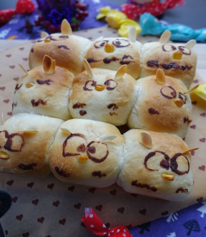 ハロウィン☆ふくろうのちぎりパン♪ by さとこぱんたーに