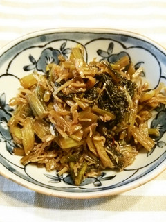 ご飯のお供!じゃこ入り野沢菜漬の油炒め♪-レシピのメイン写真
