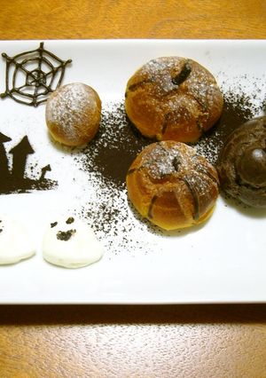 ハロウィンかぼちゃのつもりシュークリーム-レシピのメイン写真