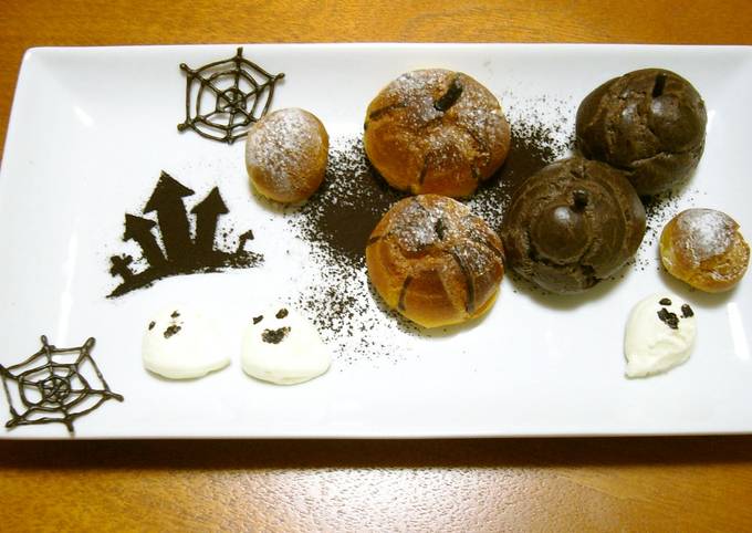 ハロウィンかぼちゃのつもりシュークリーム by ナデシコング 【クックパッド】 簡単おいしいみんなのレシピが392万品