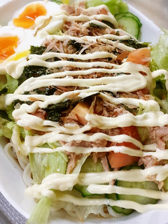 簡単!ツナで野菜たっぷりサラダうどん-レシピのメイン写真