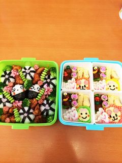 家族団欒行楽キャラ弁-レシピのメイン写真