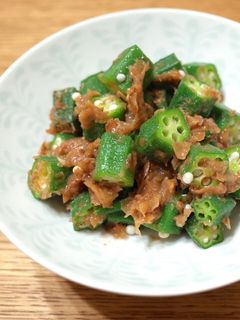お弁当に!簡単・おくらの梅おかか和え-レシピのメイン写真