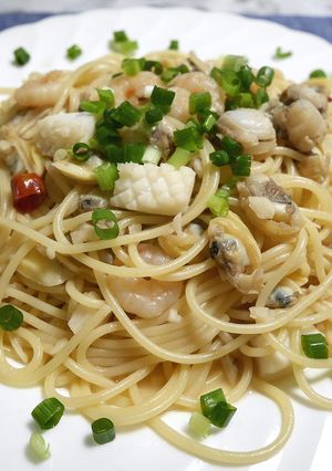簡単！シーフードミックス☆めんつゆパスタ-レシピのメイン写真