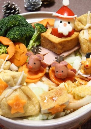 デコ鍋☆カゴメ甘熟トマト鍋★クリスマス★-レシピのメイン写真