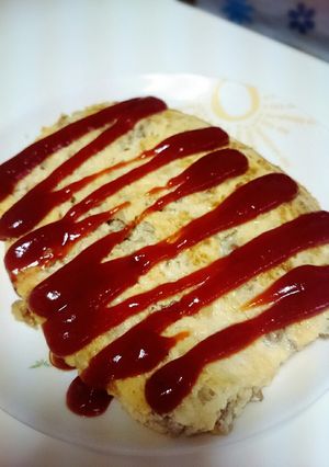 玉ねぎと挽き肉のオムレツ-レシピのメイン写真