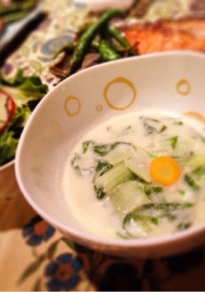 白菜×豆乳×酒粕のスープ-レシピのメイン写真