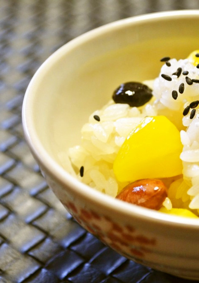 栗の甘露煮と煮豆で　栗おこわ-レシピのメイン写真