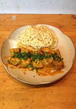 リヨン風スペアリブの煮込み、パスタ添え-レシピのメイン写真