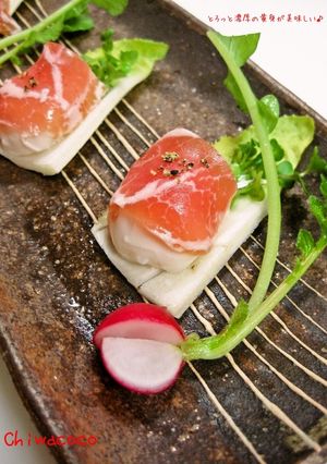 うずらの温泉卵と生ハムの前菜-レシピのメイン写真
