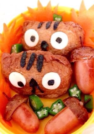 秋のどんぐり弁当♥︎リスいなり寿司-レシピのメイン写真