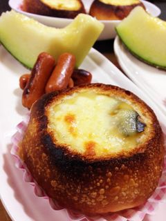 ハロウィンにカボチャシチューのパンカップ-レシピのメイン写真