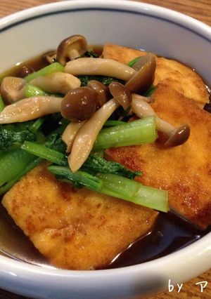 小松菜と厚揚げとしめじの煮物-レシピのメイン写真