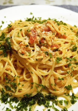 簡単！ワタリガニのトマトクリームパスタ-レシピのメイン写真