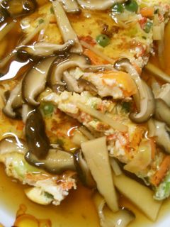 野菜たっぷり 美味しい 蟹玉 あんかけで-レシピのメイン写真