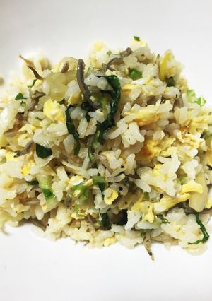 サラダの残りで！白菜とじゃこの炒飯-レシピのメイン写真
