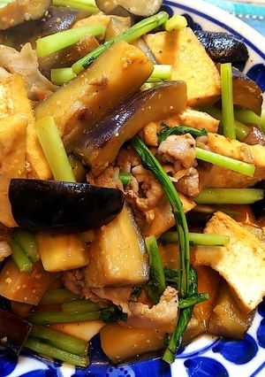 ナスと豚肉♪辛みそボリュームおかず-レシピのメイン写真