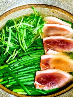 水菜とネギの♪鴨鍋-レシピのメイン写真