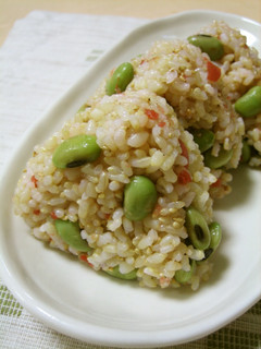 ひたし豆で!梅おかかむすび-レシピのメイン写真