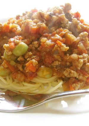 しお豆のミートソーススパゲティ-レシピのメイン写真