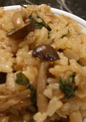 大葉にんにく醤油deきのこ炊き込みご飯♪-レシピのメイン写真