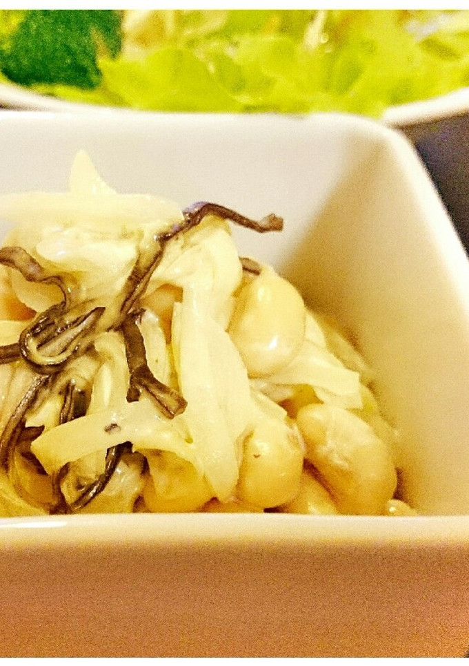 副菜＊大豆の水煮と玉ねぎのマヨ酢塩昆布-レシピのメイン写真