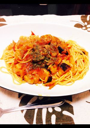 我が家の味！ナスとトマトの簡単パスタ-レシピのメイン写真