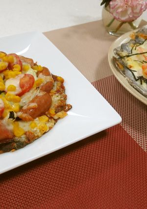 鉄分たっぷり！ひじきトマトピザ-レシピのメイン写真