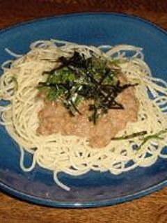 納豆&明太子のスパゲッティ-レシピのメイン写真