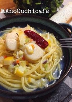 塩レモンとズッペンのホタテスープパスタ-レシピのメイン写真