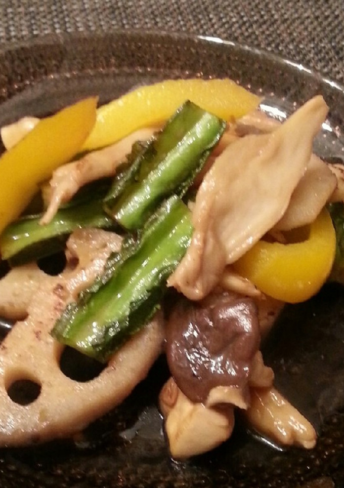 蓮根と四角豆のメンツユ炒め-レシピのメイン写真